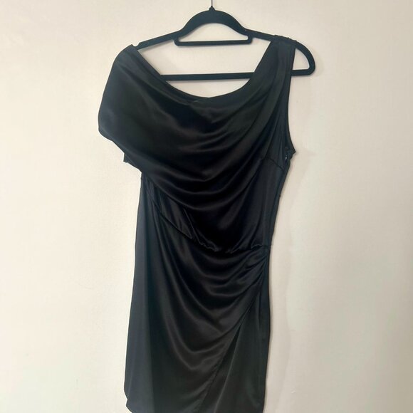 Reformation Alanis Silk Dress Black - Size 6 - Picture 7 of 8
